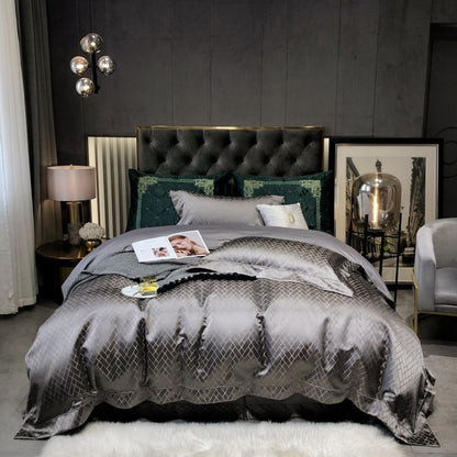 Luxury Black Gold Cotton Bedding Set