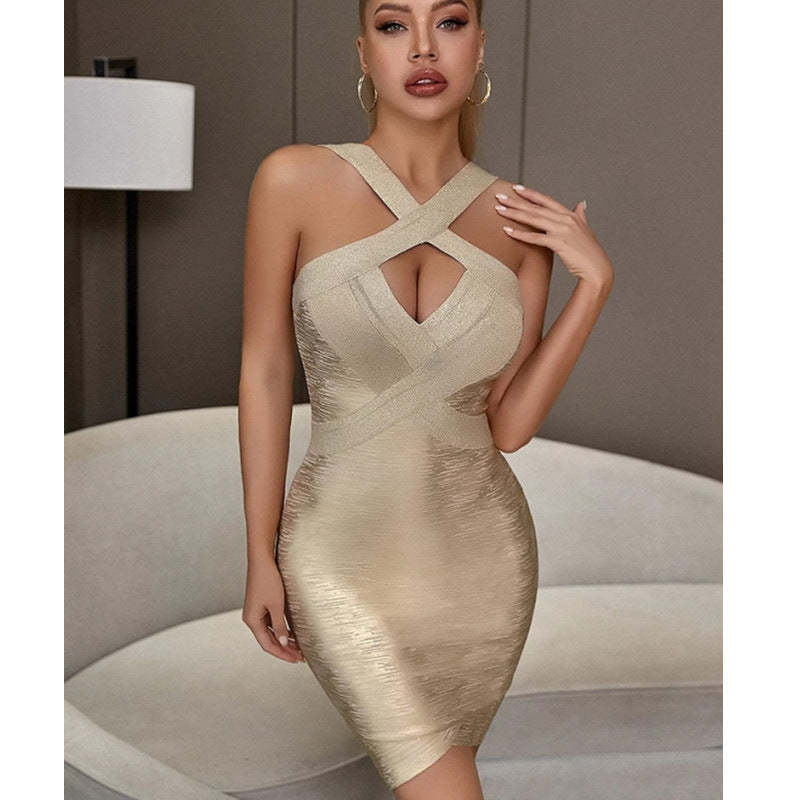 Luxury Bronzing Bodycon Dress