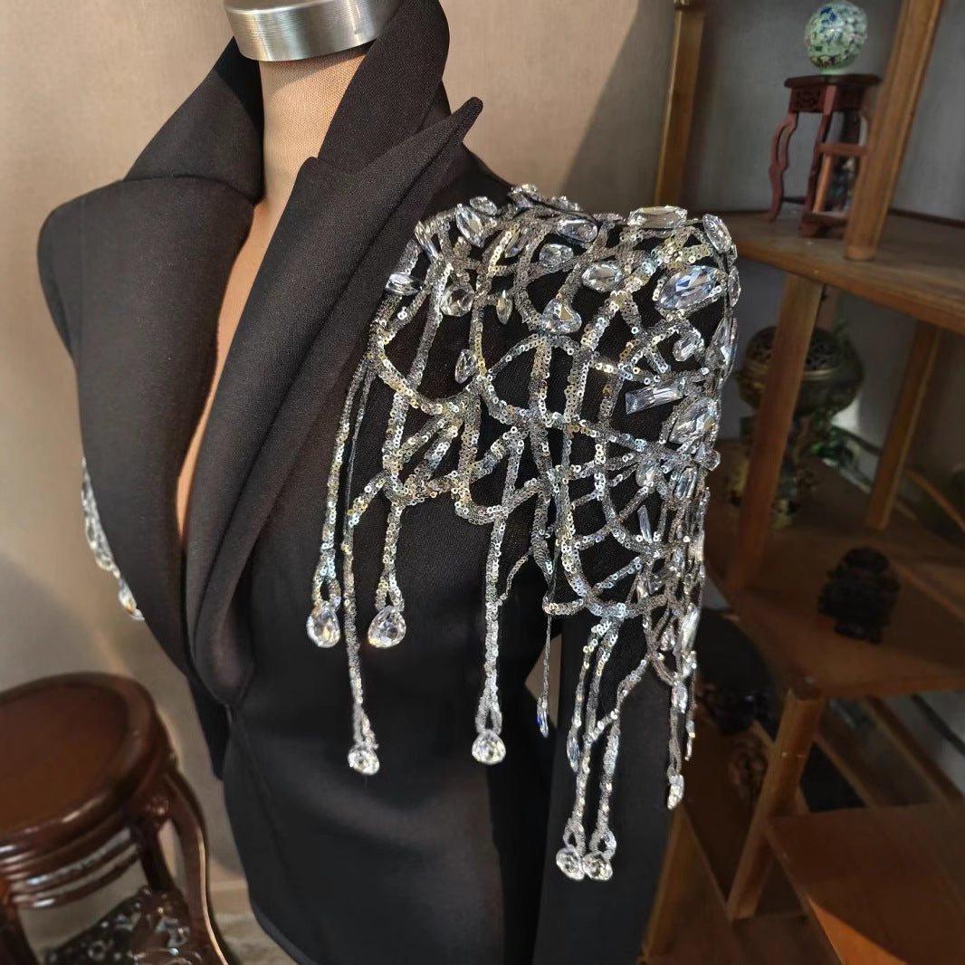 Luxury Diamond Suit Dress for Banquet and Stage