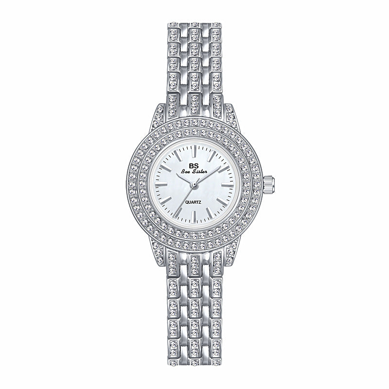 Luxury Diamond Women's Watch with Mother-of-Pearl Dial