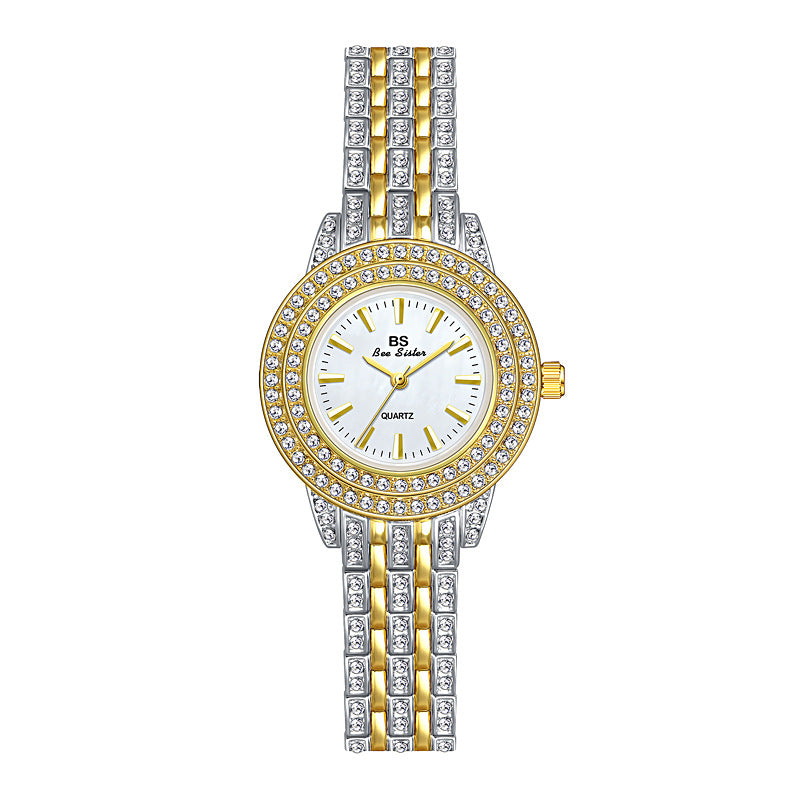 Luxury Diamond Women's Watch with Mother-of-Pearl Dial