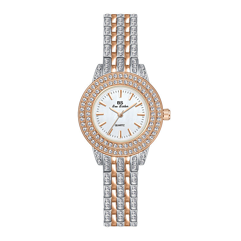 Luxury Diamond Women's Watch with Mother-of-Pearl Dial