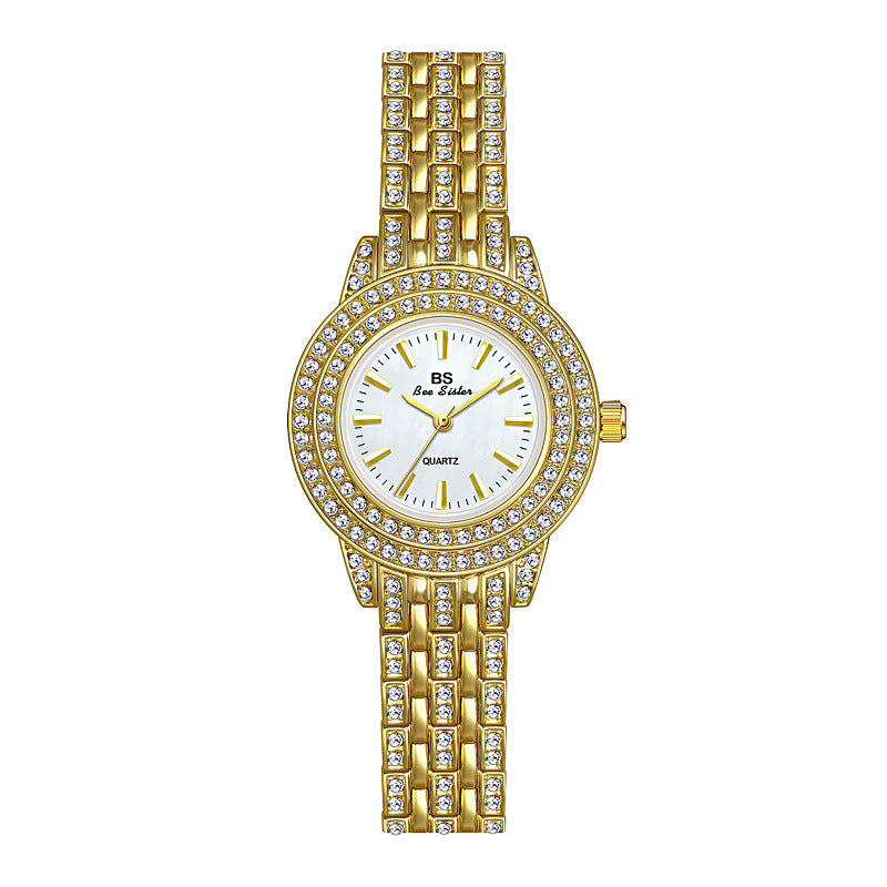 Luxury Diamond Women's Watch with Mother-of-Pearl Dial