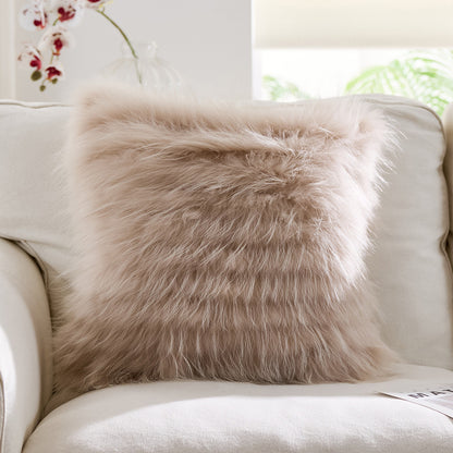 Luxury Faux Fur Pillow Cover with Insert