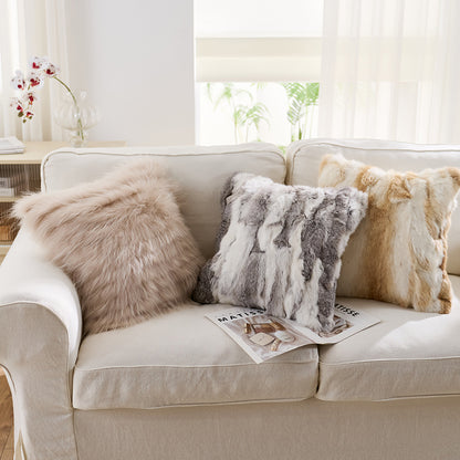 Luxury Faux Fur Pillow Cover with Insert