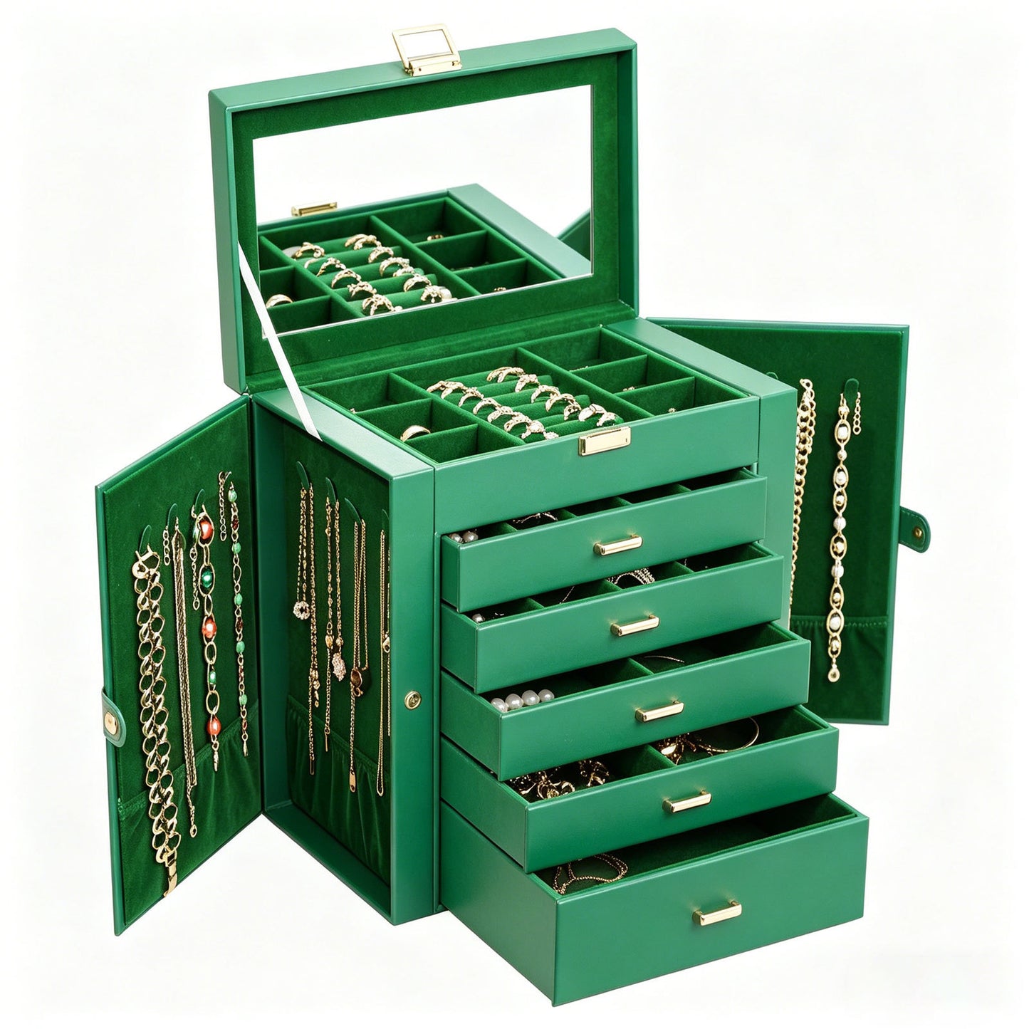 Luxury Leather Jewelry Box with Lock