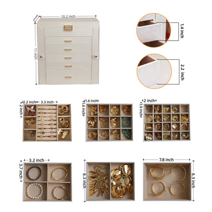Luxury Leather Jewelry Box with Lock