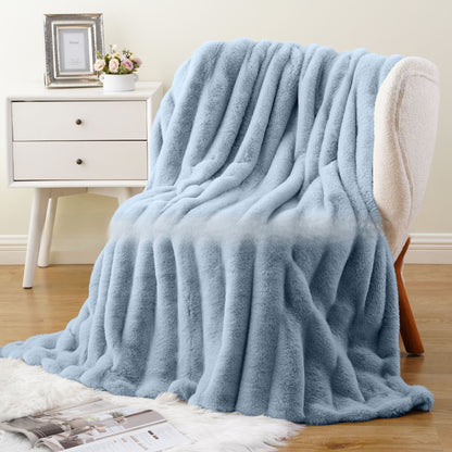 Luxury Rabbit Fur Plush Blanket