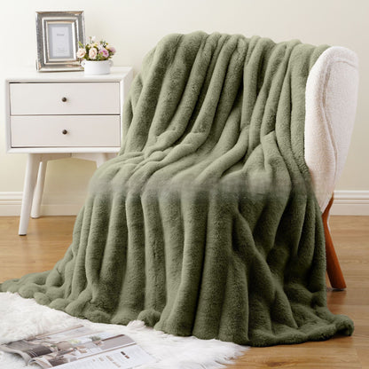 Luxury Rabbit Fur Plush Blanket