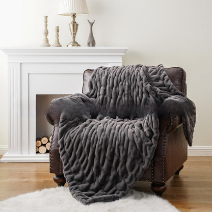Luxury Rabbit Fur Plush Blanket