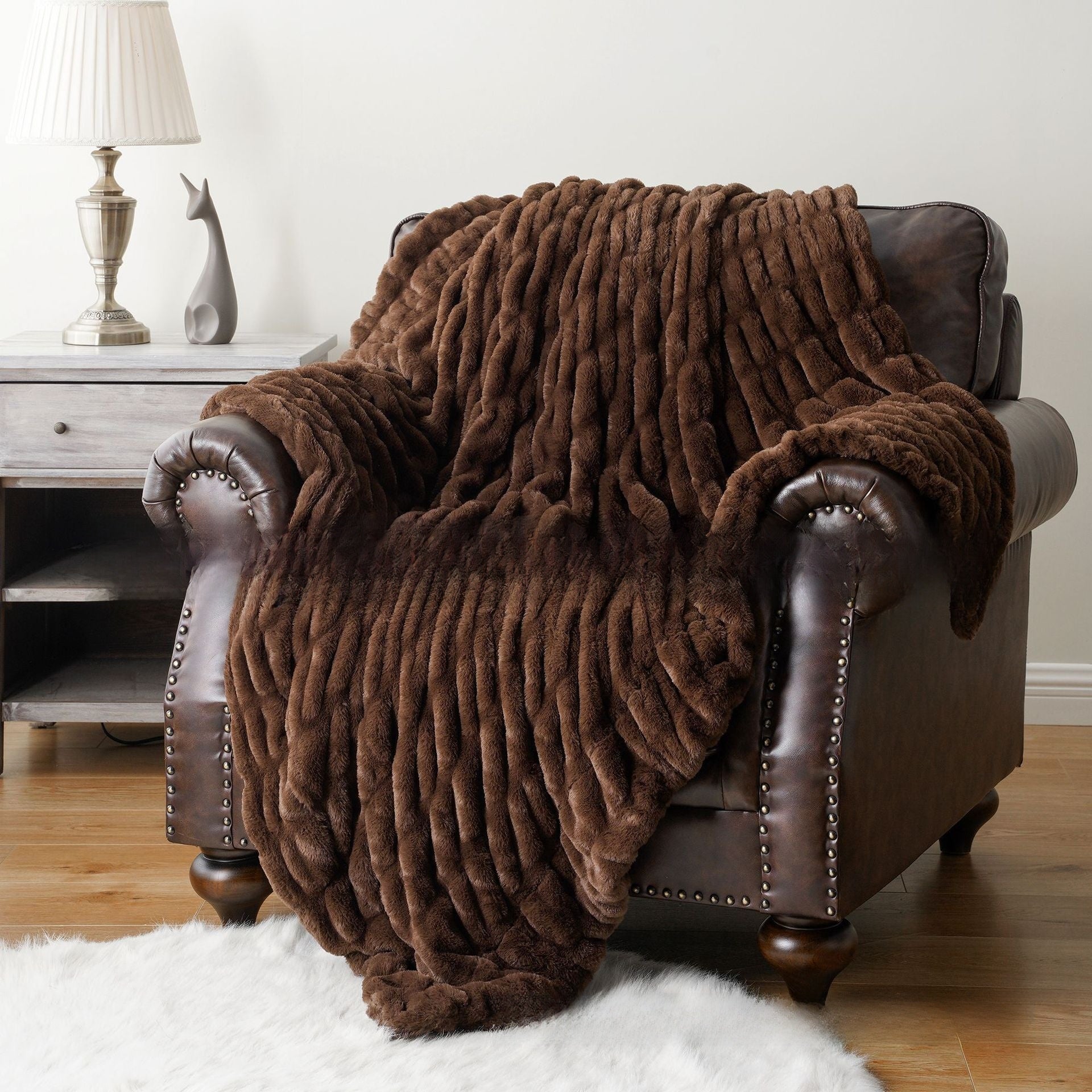 Luxury Rabbit Fur Plush Blanket