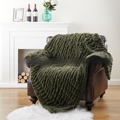 Luxury Rabbit Fur Plush Blanket