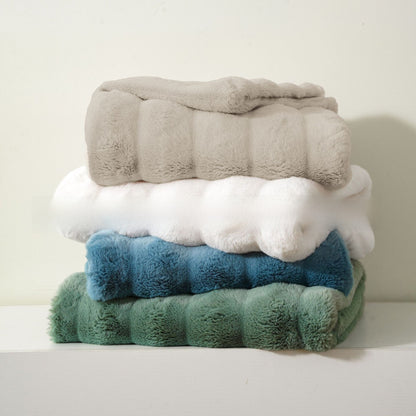 Luxury Rabbit Fur Plush Blanket