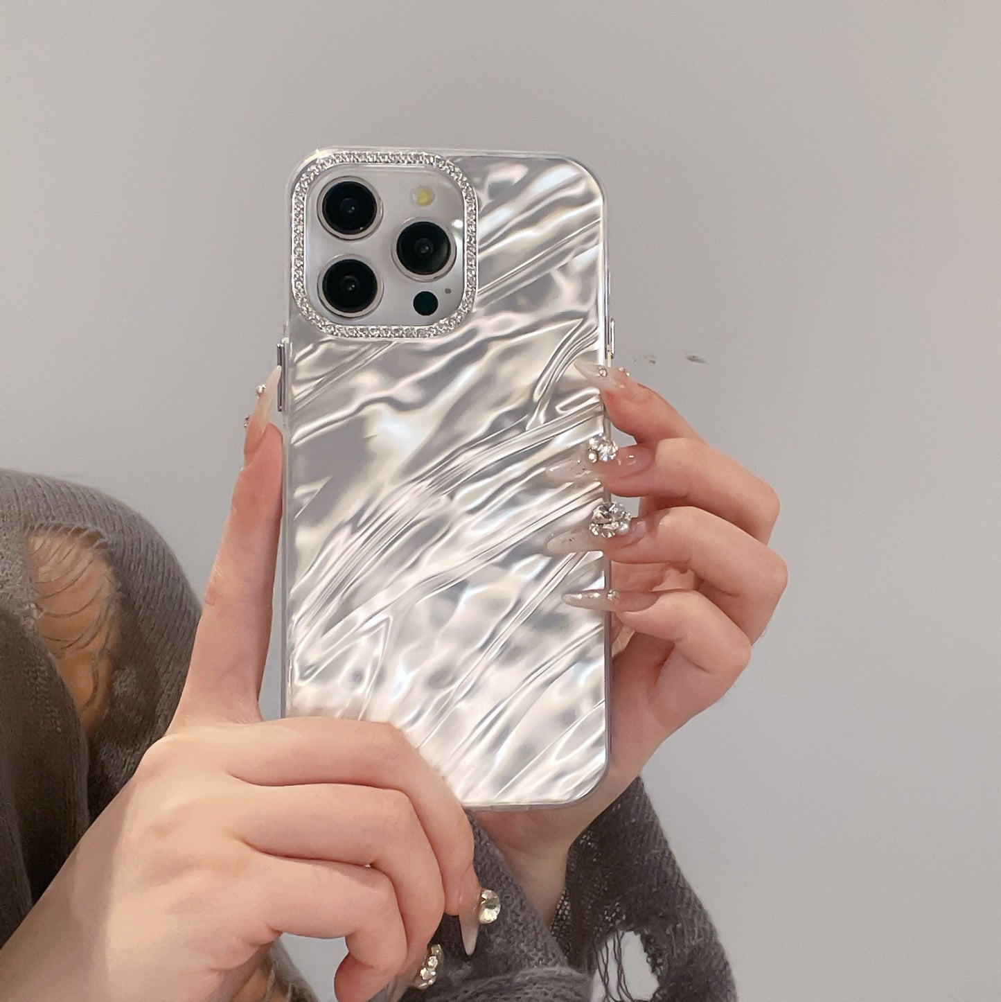 Luxury Rhinestone Detachable Lens Phone Case