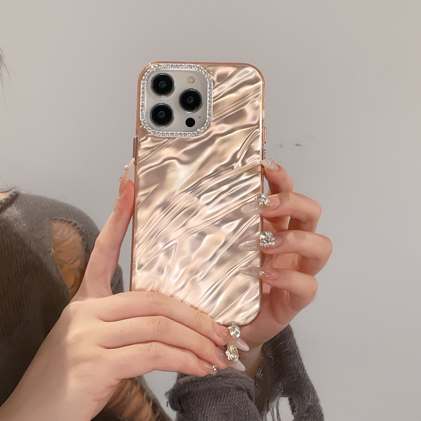Luxury Rhinestone Detachable Lens Phone Case