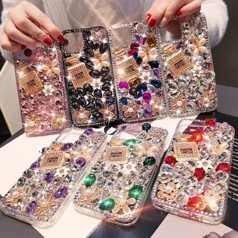Luxury Rhinestone iPhone Case Perfume Bottle Design
