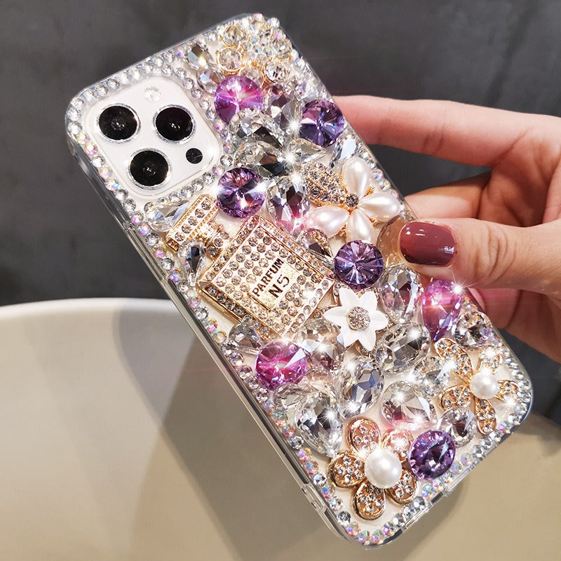 Luxury Rhinestone iPhone Case Perfume Bottle Design