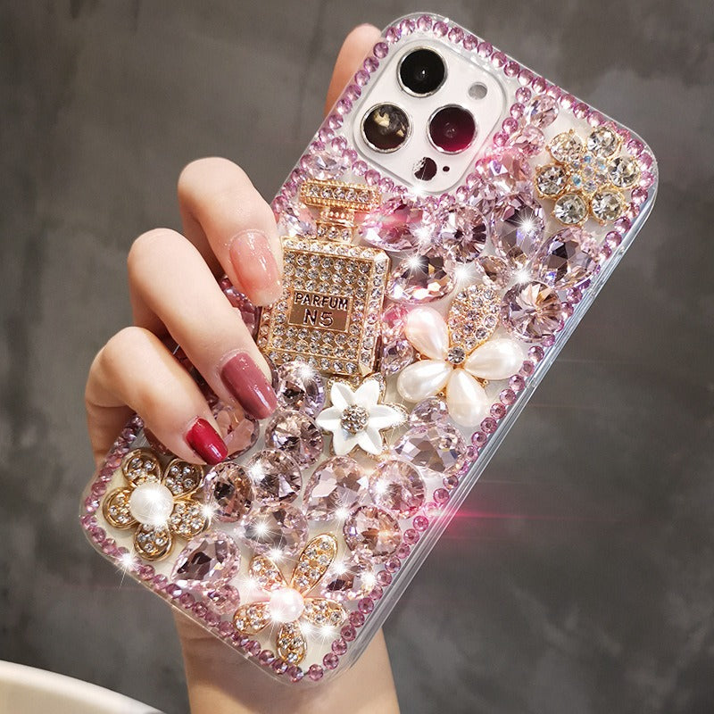 Luxury Rhinestone iPhone Case Perfume Bottle Design
