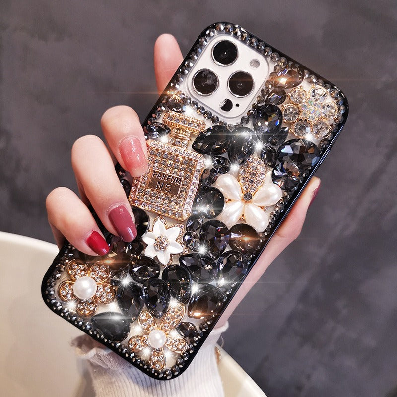 Luxury Rhinestone iPhone Case Perfume Bottle Design