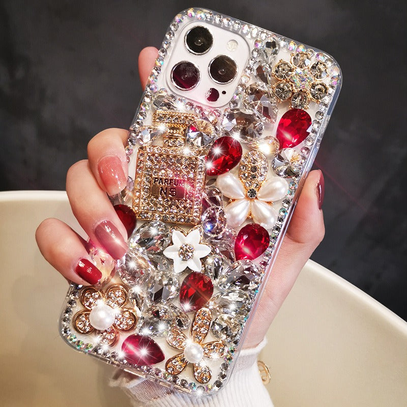 Luxury Rhinestone iPhone Case Perfume Bottle Design