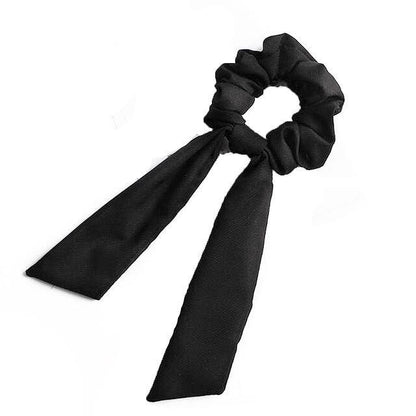 Luxury Satin Silk Bow Streamers Hair Ring Knotted Scrunchie