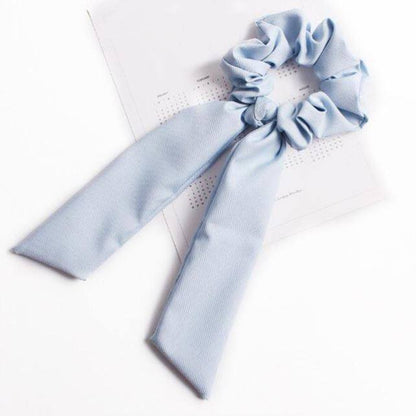 Luxury Satin Silk Bow Streamers Hair Ring Knotted Scrunchie