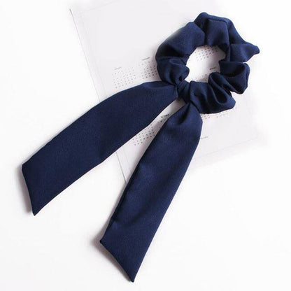 Luxury Satin Silk Bow Streamers Hair Ring Knotted Scrunchie
