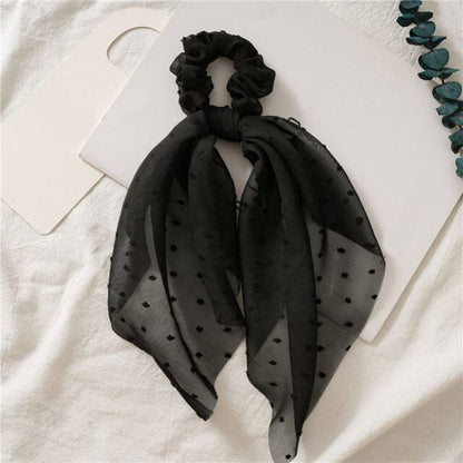 Luxury Satin Silk Bow Streamers Hair Ring Knotted Scrunchie