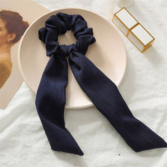 Luxury Satin Silk Bow Streamers Hair Ring Knotted Scrunchie