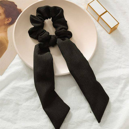 Luxury Satin Silk Bow Streamers Hair Ring Knotted Scrunchie