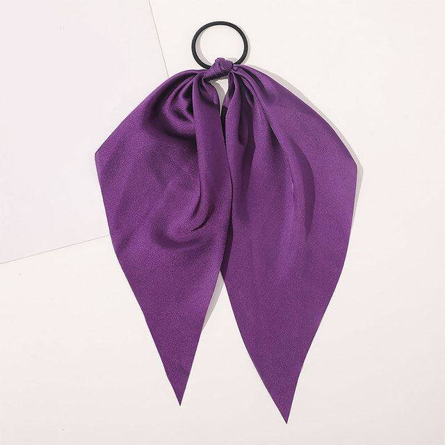 Luxury Satin Silk Bow Streamers Hair Ring Knotted Scrunchie