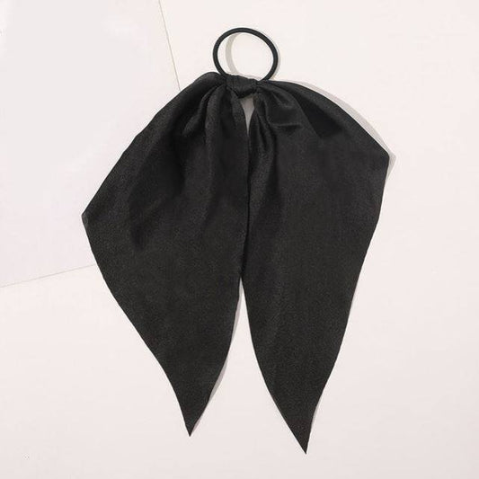 Luxury Satin Silk Bow Streamers Hair Ring Knotted Scrunchie