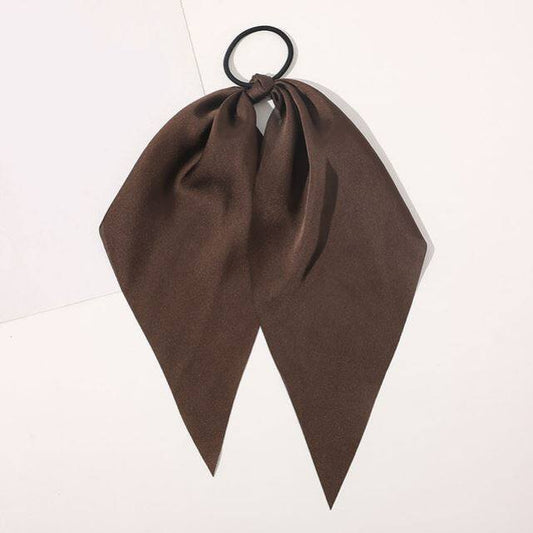 Luxury Satin Silk Bow Streamers Hair Ring Knotted Scrunchie