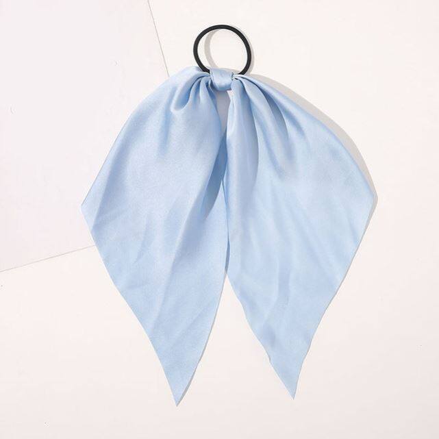 Luxury Satin Silk Bow Streamers Hair Ring Knotted Scrunchie