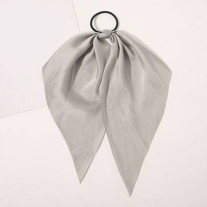 Luxury Satin Silk Bow Streamers Hair Ring Knotted Scrunchie