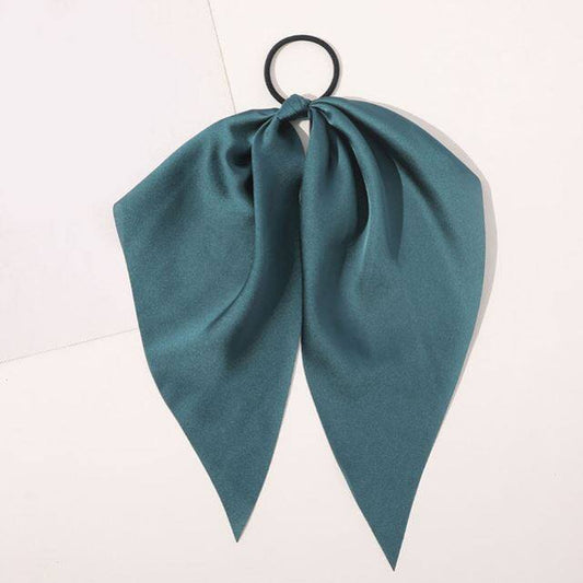 Luxury Satin Silk Bow Streamers Hair Ring Knotted Scrunchie