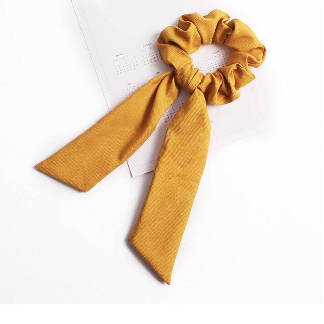 Luxury Satin Silk Bow Streamers Hair Ring Knotted Scrunchie