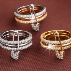 Gold pin ring