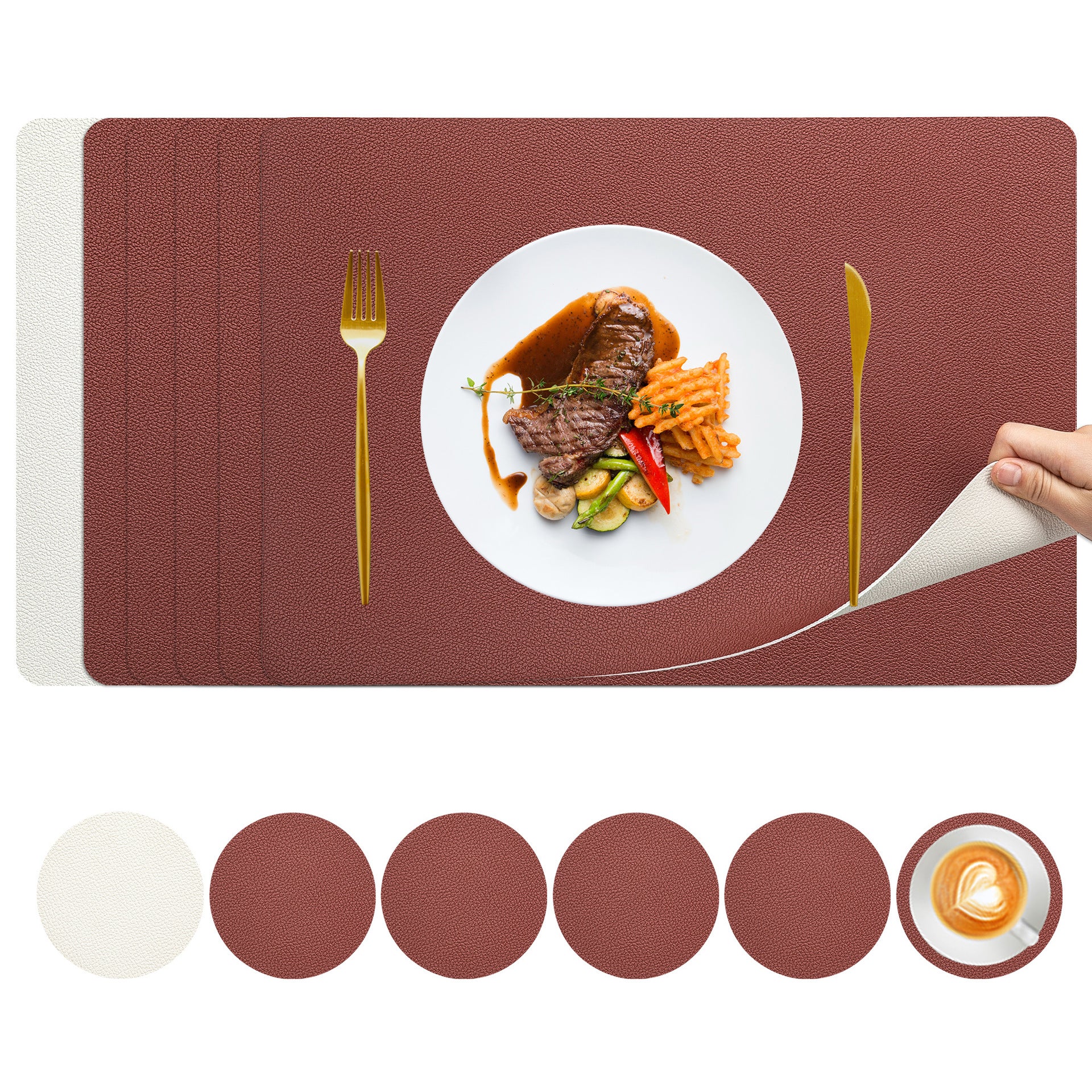 Lychee-patterned double-sided placemats