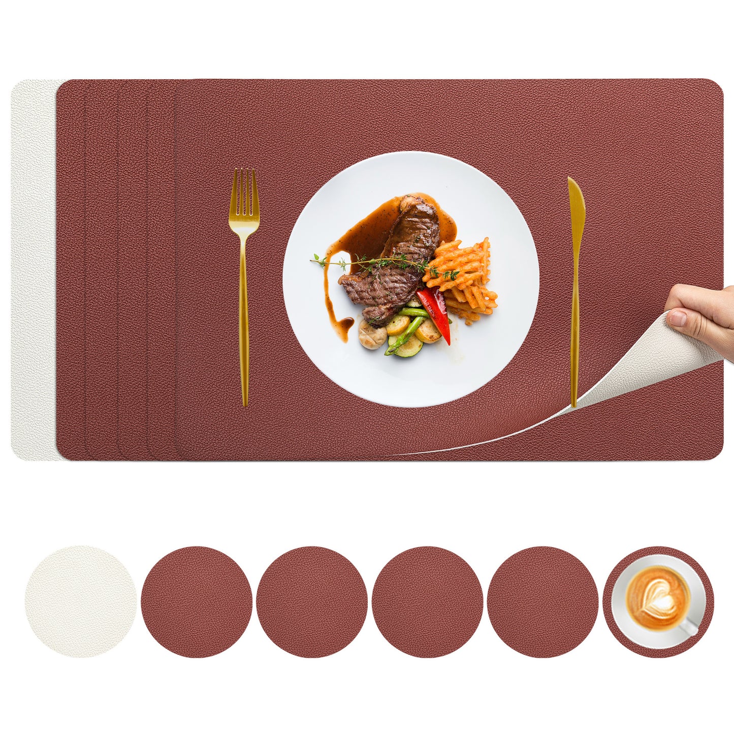 Lychee-patterned double-sided placemats