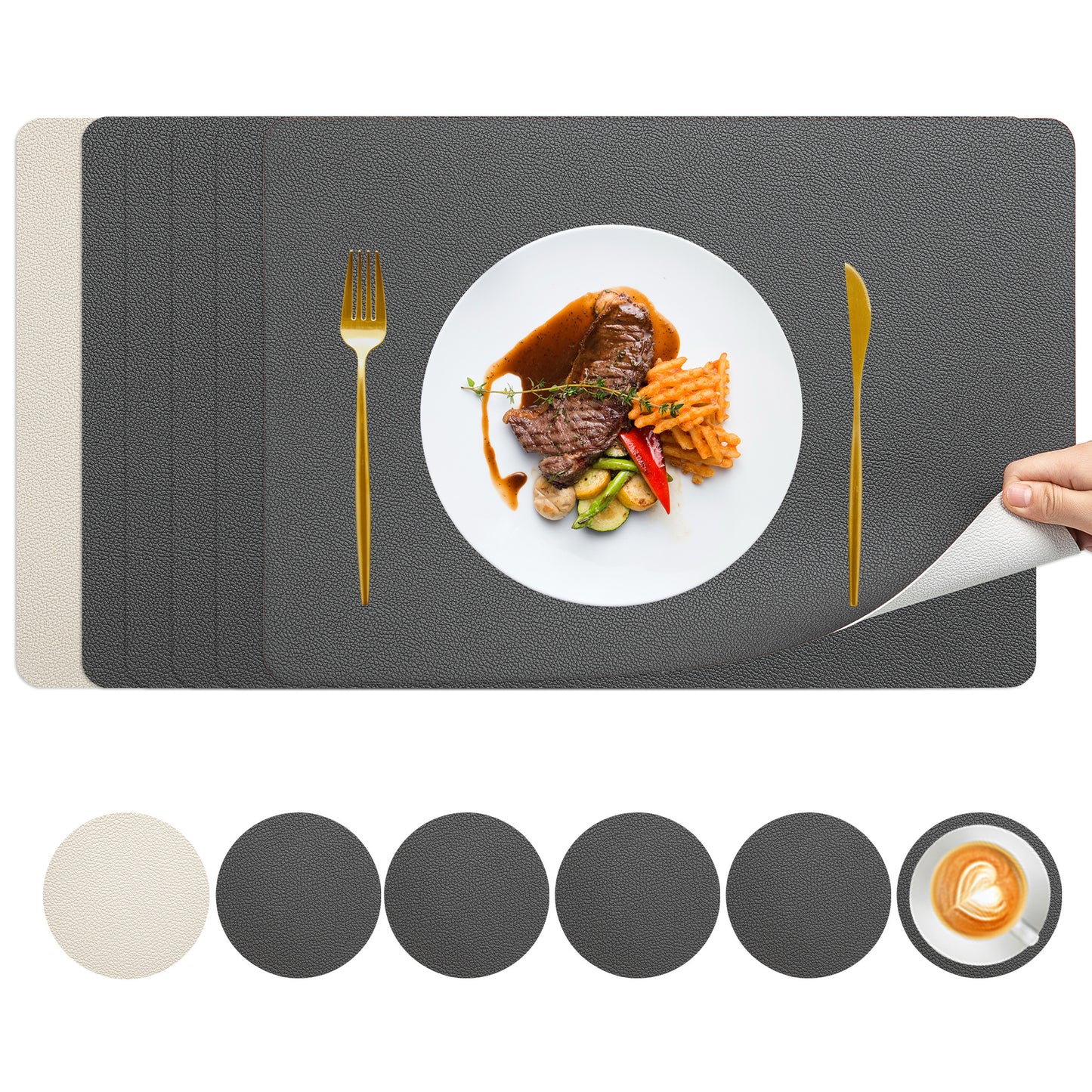 Lychee-patterned double-sided placemats