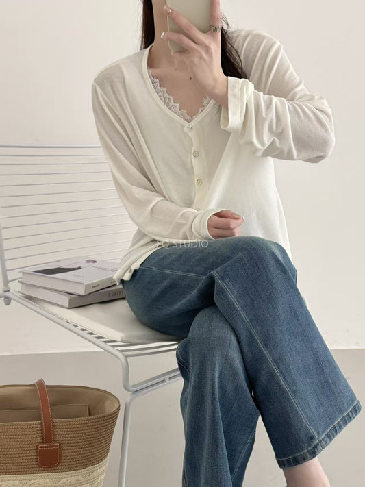 Lyocell Acetate Linen Cardigan