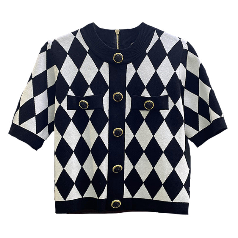 Lyocell Diamond Pattern Women Two Piece Set