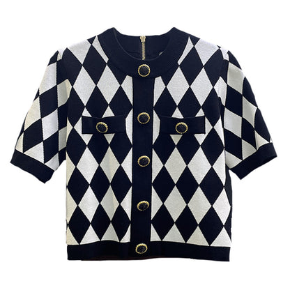 Lyocell Diamond Pattern Women Two Piece Set