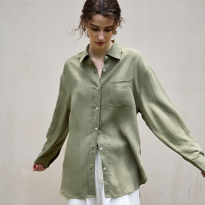 Lyocell Linen Long Sleeve Shirt