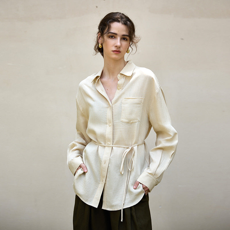 Lyocell Linen Long Sleeve Shirt