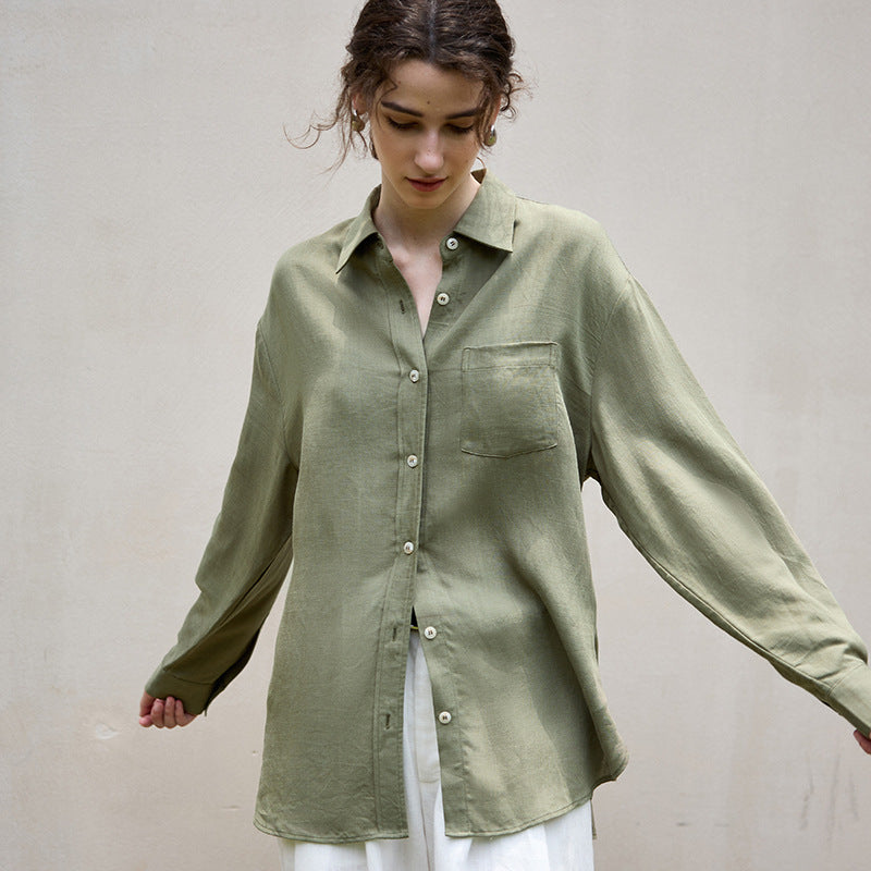 Lyocell Linen Long Sleeve Shirt