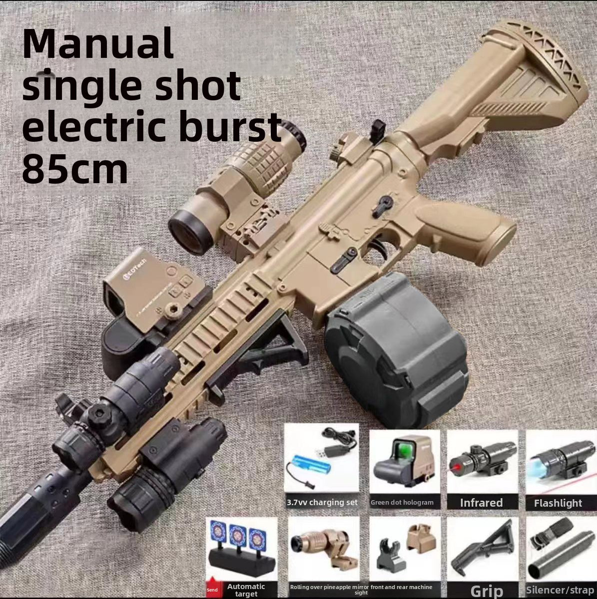 M416 Electric Toy Gun with Soft Bullets and Targets
