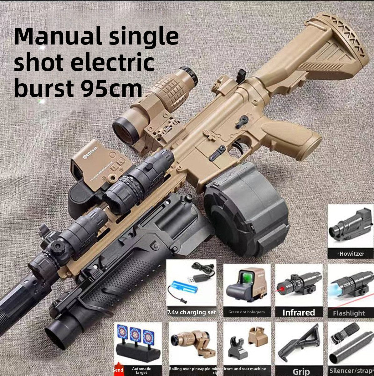 M416 Electric Toy Gun with Soft Bullets and Targets