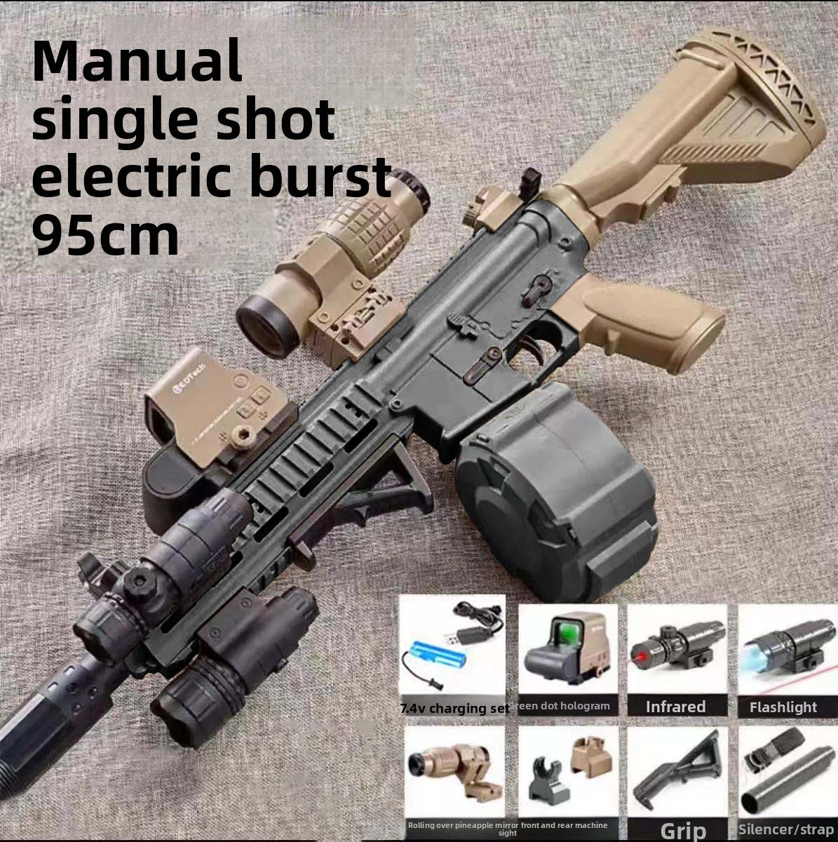 M416 Electric Toy Gun with Soft Bullets and Targets